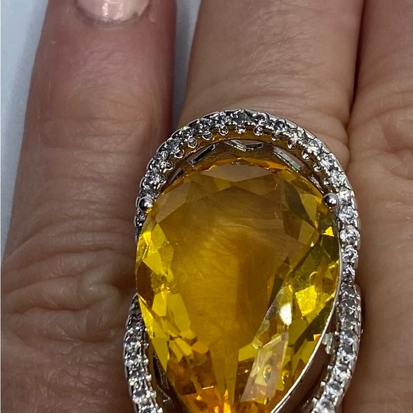 Citrine & Sterling Silver Ring 6 - Picture 5 of 7